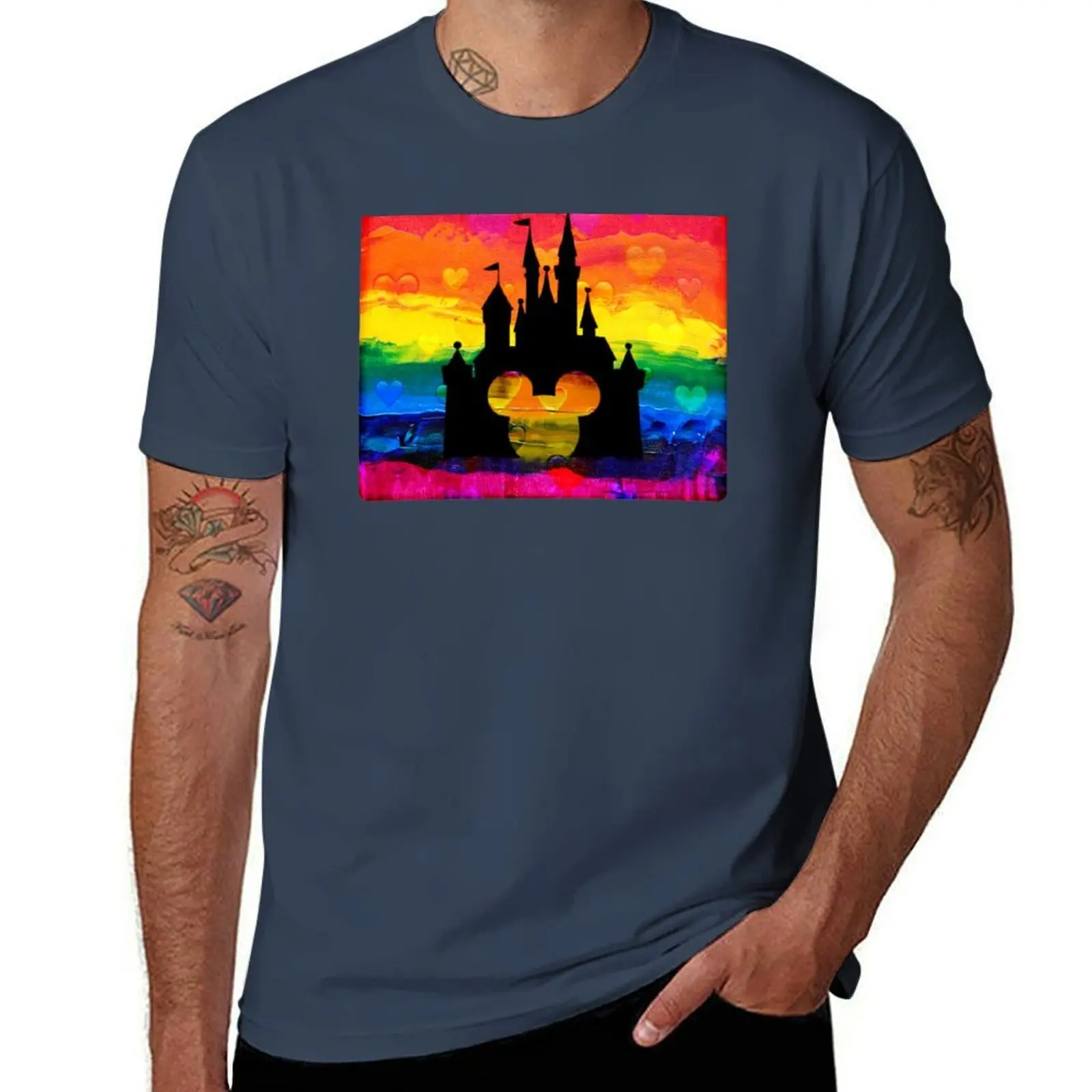

Faith, trust and pixie dust. A magical rainbow with a castle fit for a princess, prince or agender - EQUALIITY T-Shirt