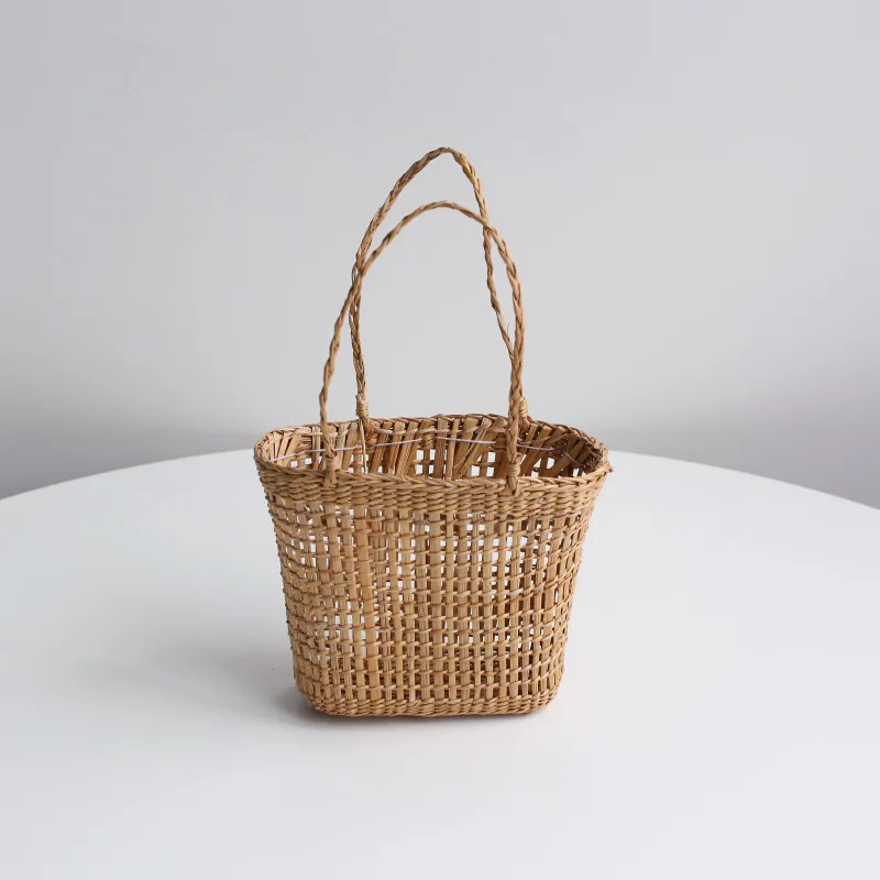 Handmade Small Rattan Basket Bamboo Woven Basket Rattan Woven Grass