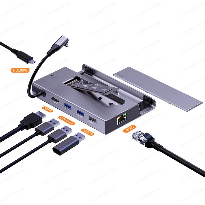 6-In-1 Aluminum Dock for Steam Deck/ROG Ally RJ45 4K Dual USB 3.2 USB C-Port  Steam for HDMI Hub