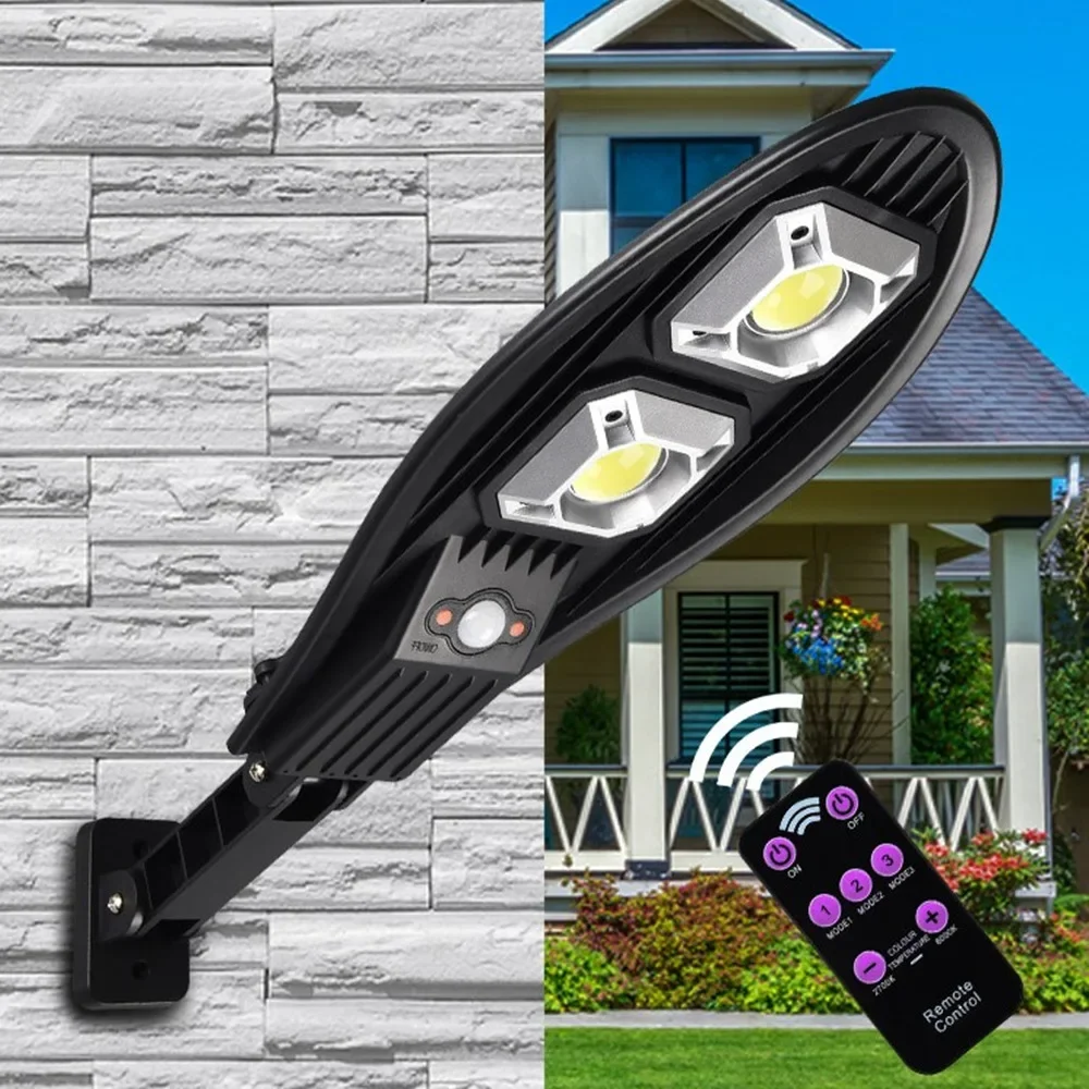 

Solar Street Light Outdoor Waterproof Motion Sensor Wall Lamp Solar Lights with Remote Control for Garden Patio Path Yard Lamps