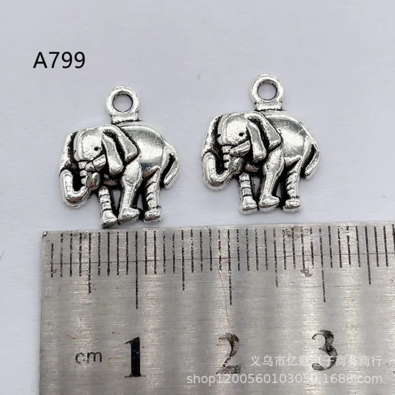 Factory Direct Sales  100 Pieces DIY Combined with 13mm Elephant Pendant Bracelet Necklace Clothing Gift Decoration Pendant