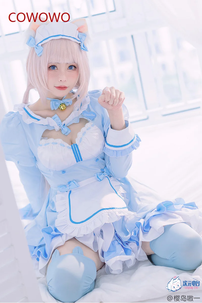 Аниме NEKOPARA vol.4 Vanilla Maid Dress Vanilla Косплей Костюм Chocola Vanilla Милое синее платье Вечерние наряды Cos Одежда