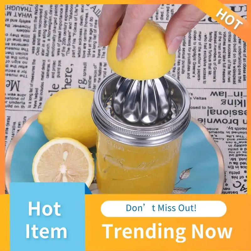 

A13I-2 PCS Jar Stainless Steel Juicer Lid Citrus Reamer Citrus Juicer Wide Mouth Cover Fit For Mason Jar Lemon Juicer Manual