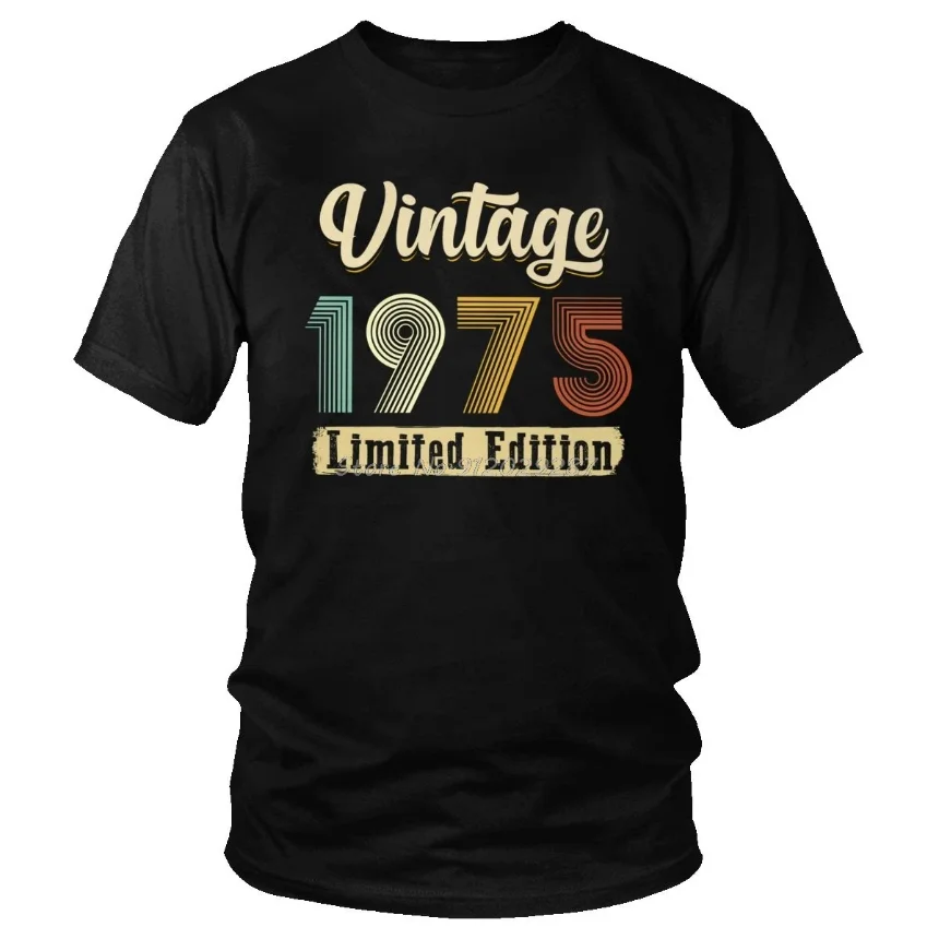 48th Birthday 48 Years Men Women Clothing Retro Vintage 1975 100% Cotton T Shirts Streetwear Short Sleeve Gifts Summer T-shirt