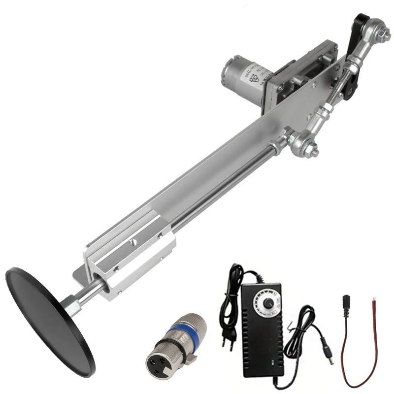 60-200mm slaglengte verstelbare telescopische lineaire actuator kit met voeding, 130 RPM optioneel, 3XLR connector/zuignap/beugel