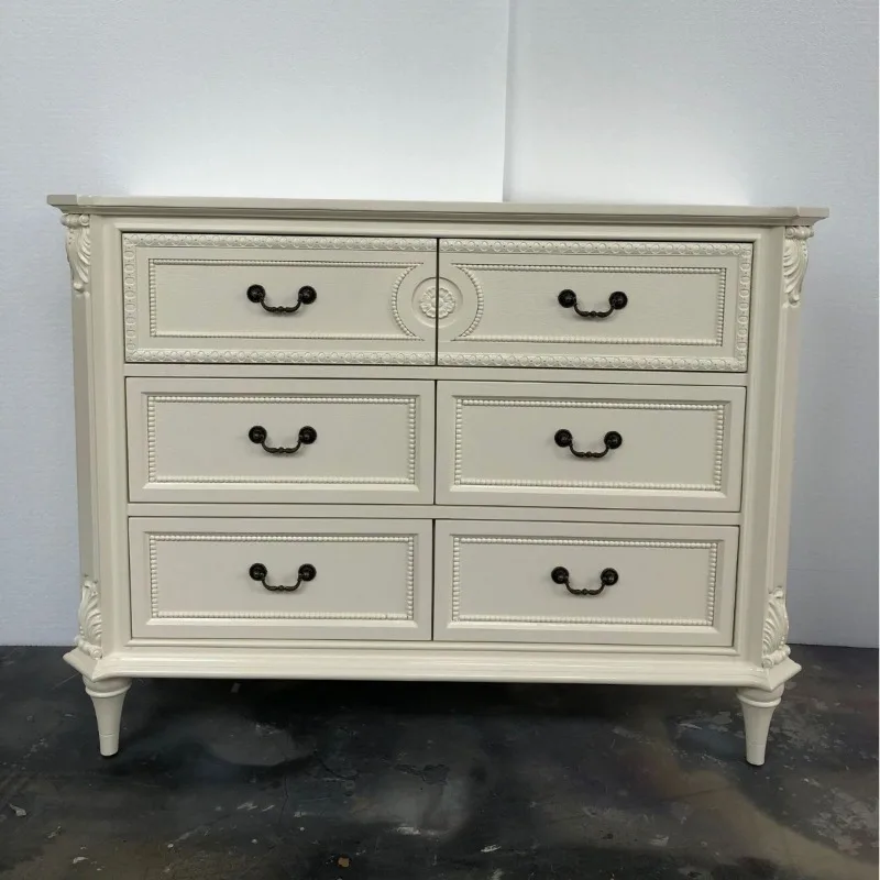 Meike solid wood six-bucket cabinet enters the door and enters the house. Entrance cabinet, dining side cabinet, living room sid