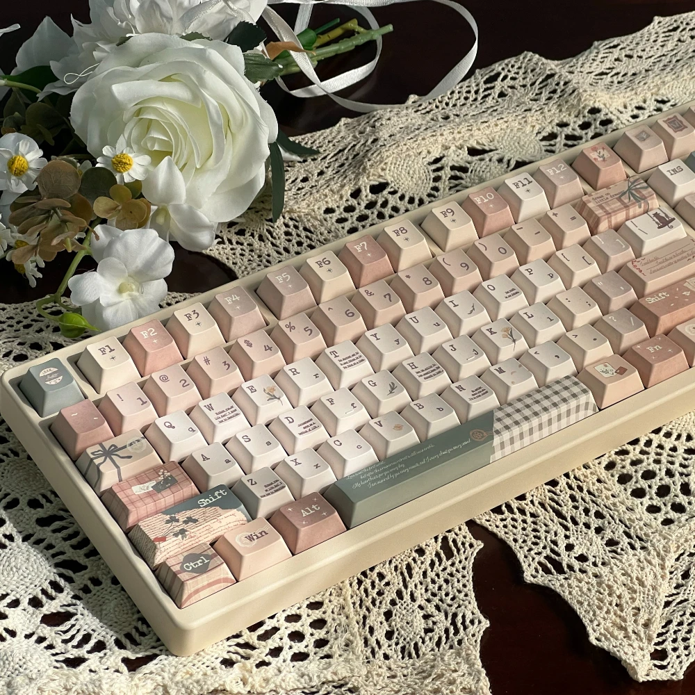 

Autumn leaf keycap CHERRY PBT simple keycap Pbt retro brown khaki keycap set
