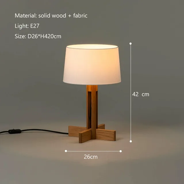 FAD wood Table Lamp Vintage design fabric desk light Living Room Sofa Corner Standing Light Study bedroom bedside table lamps