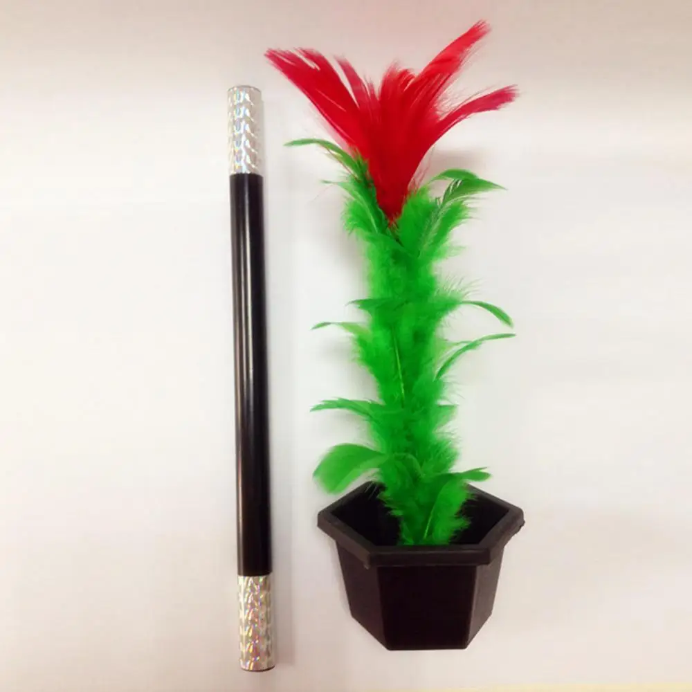 Feather Flower Magic Tricks Comedy Funny Flower Trick Show Prop Party Flowerpot Wand Stage Show Prop Appearing Flower Trick Toys