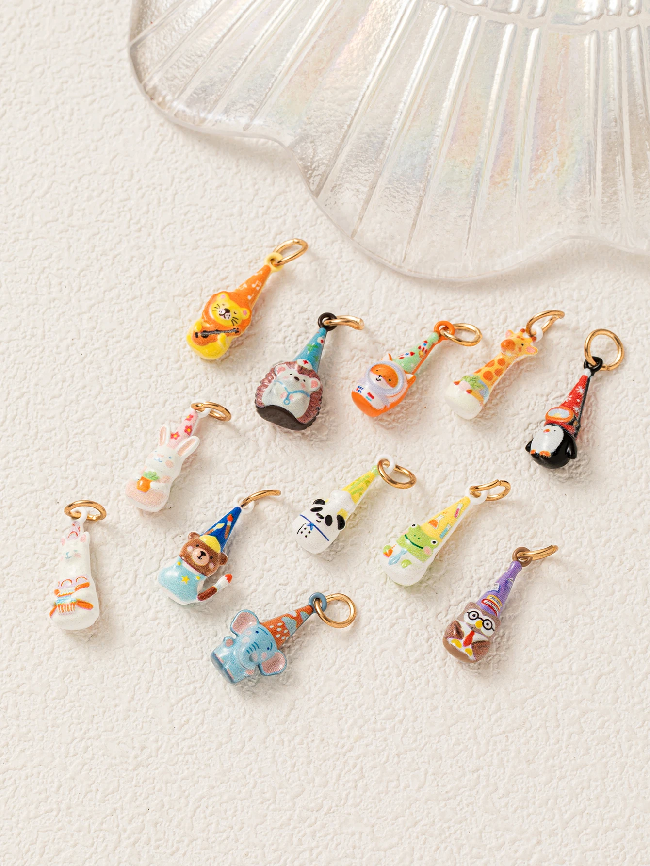 Minimalistische Neue Trendige Cartoon-Tier-Serie Panda Fuchs Frosch DIY Anhänger Charms Schmuckherstellung – Detail 2