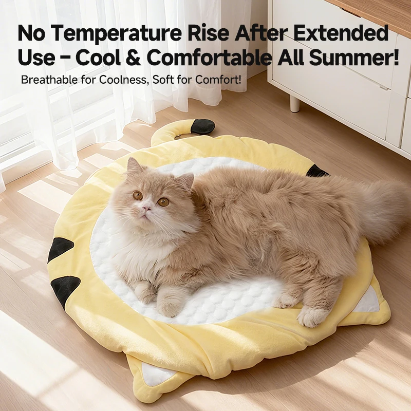 

Cute Totoro Cooling Cat Bed - Stays Cool in Summer, Soft & Safe with Anti-Slip Base, Easy Care