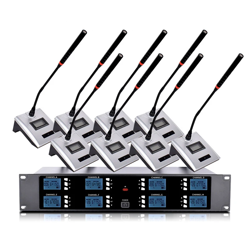 TLF Xtuga Профессиональный 8-канальный UHF беспроводной настольный микрофон для конференций