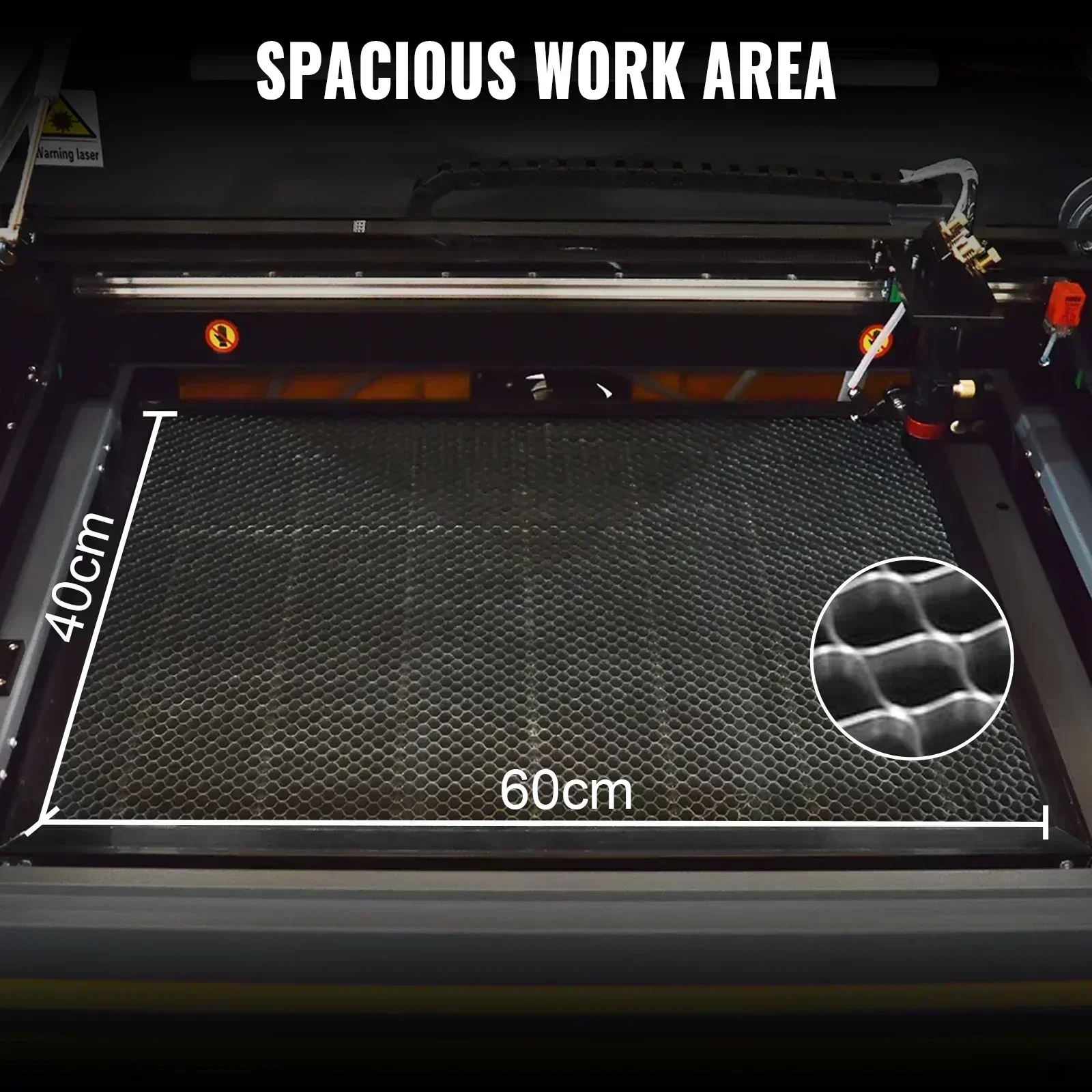 SIHAO 50/60 واط CO2 ماكينة الحفر بالليزر منطقة العمل 400X600 مللي متر RUIDA/M2 مجلس للخشب والجلود الاكريليك المزيد