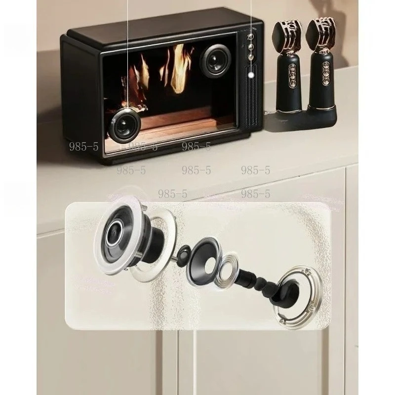 Transparent Bluetooth KTV Speaker Retro Floating Lyrics Sound Box Home KTV Birthday Gift