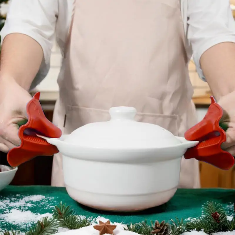 Oven Pinch Mitts | Gingerbread Man Oven Mitts | Silicone Oven Mitts Heat Resistant Oven Gloves Pinch Mitts Potholder for Kitchen