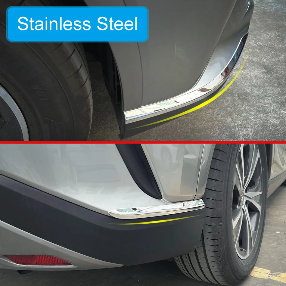 

Front + Rear Bumper Corner Cover Protector Guard For Lexus RX 350 350h 450h+ 500h 2023 2024 2025 2026 Stainless Steel