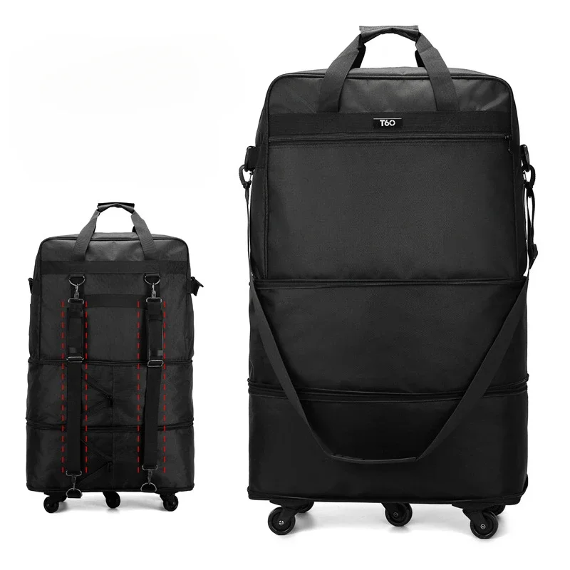 2025 new foldable expandable storage carry-on luggage bag universal wheel large capacity waterproof business checked travel bag
