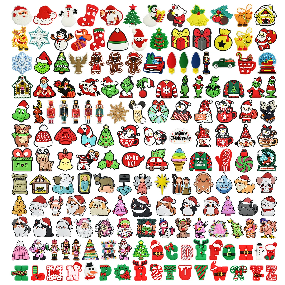 Christmas Shoe Charms Santa Snowman Reindeer Christmas Tree Candy Cane Gingerbread Clog Charms Festive Holiday Shoe Accessories