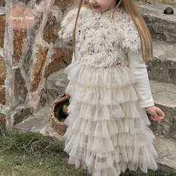 Baby Girl Princess Sequin Tutu Dress Elegant Child Tulle Vestido Fleece Inside Wedding Party Birthday Baby Baby Clothes 18M-7Y
