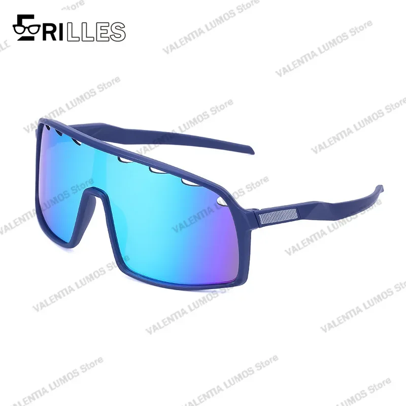 نظارات ركوب الدراجات الملونة الجديدة للرجال من قطعة واحدة نظارات شمسية أوروبية وأمريكية على الموضة نظارات شمسية رياضية خارجية