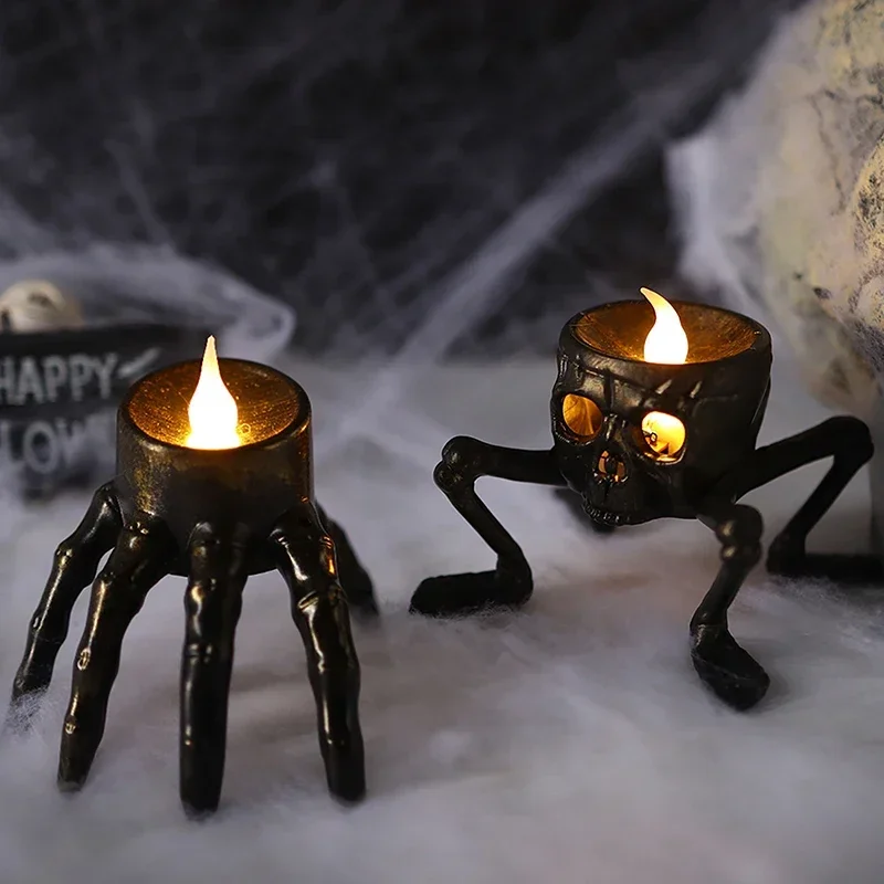 Halloween Skull Lantern Decoration Gothic Atmosphere Setting Props Skeleton Foot Night Light Party LED Light Ornament