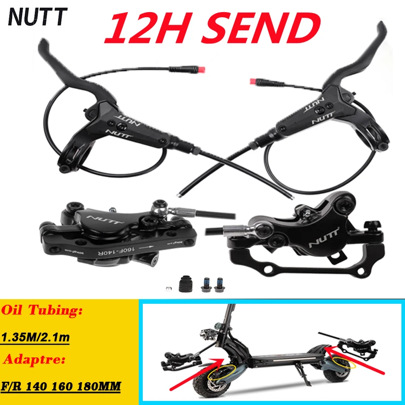 

NUTT Electric Scooter Hydraulic Disc Brake For Kugoo G2 Pro M4 M5 140 160 180mm Power-Off line Wire Langfeite L8 Scooter Parts