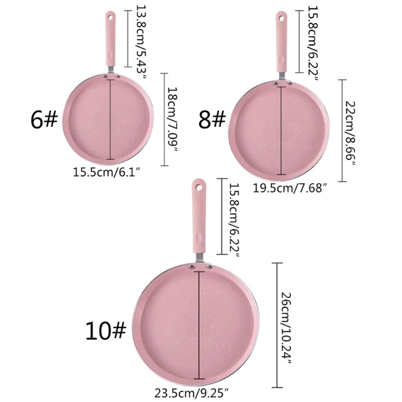 Flat Bottom Pan Pink Non-Stick Pot for Gas Stoves and Cooker Use Mini Omelettes Fried Eggs Pancake Baking Pans Multifunctional