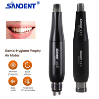 Premium Style Dental Hygiene Prophy Handpiece Air Motor 4/2 Holes 360 Degree Swivel& 1:1 Nose Cone Black
