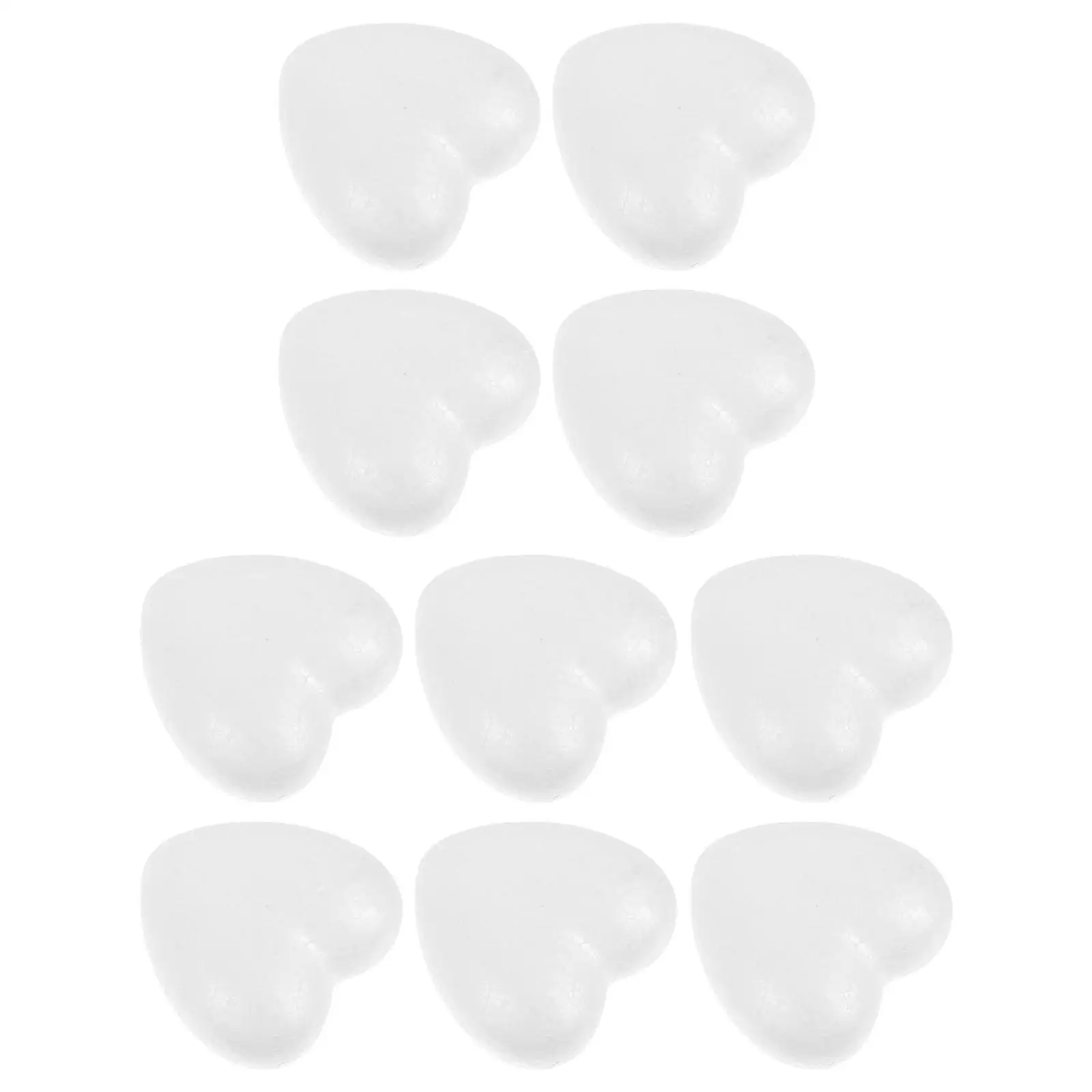 

10 Pcs White Polystyrene Hearts Paintable Craft Foam Balls DIY Valentine Decor Wedding Accessories Projects
