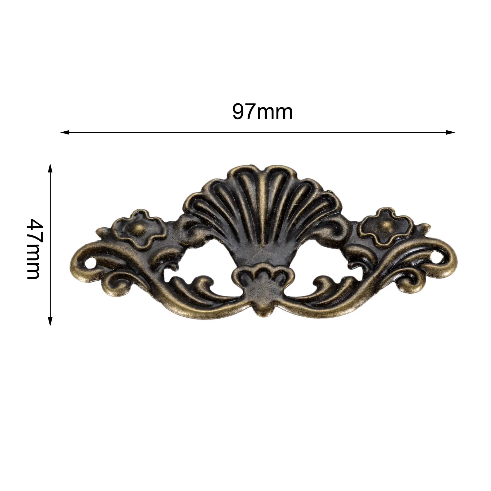 4pcs 97*47mm Vintage Wooden Box Coner Wine Box Protector Antique Bronze Embellishment Findings Flower Corners