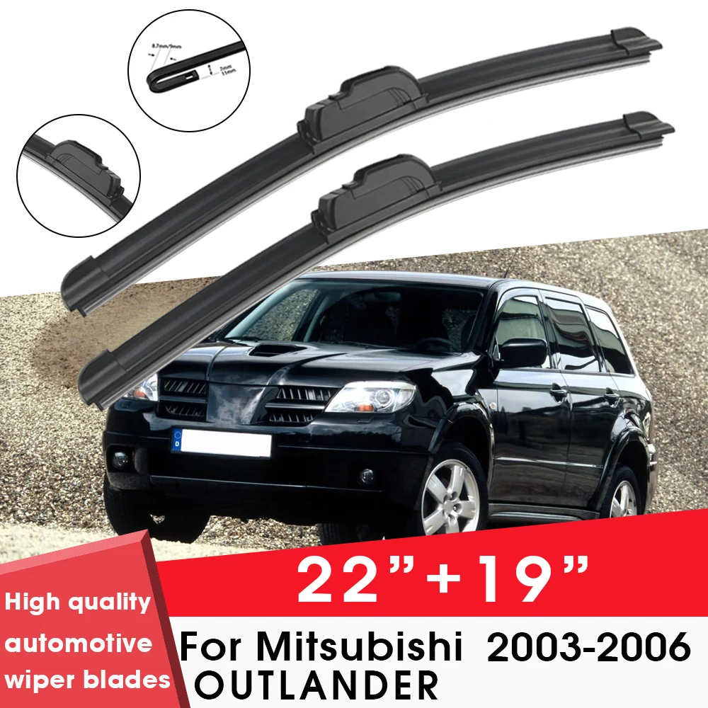 

Car Wiper Blade Blades For Mitsubishi OUTLANDER 2003-2006 22"+19" Windshield Windscreen Clean Rubber Silicon Cars Wipers