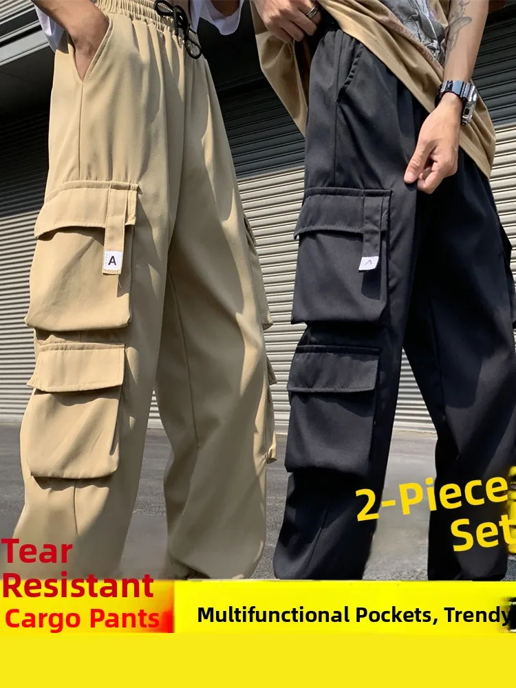 

Loose Casual Men's Work Pants Multi-ket Outdoor Wear Resistant Large Size Comfortable Workwear Spring Summer Cotton Blend