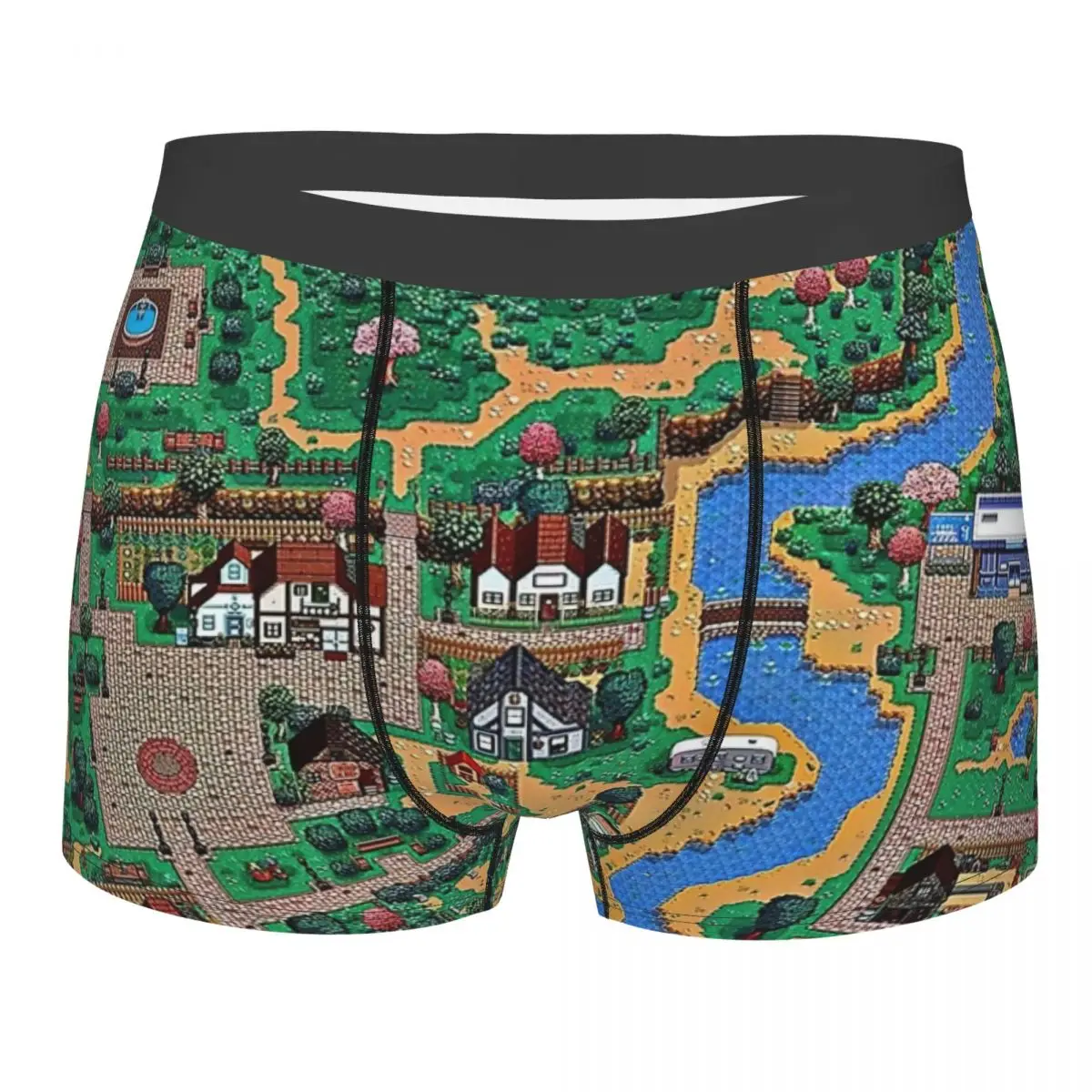 Stardew Valley Town Map Underpants Cotton Panties Men's Underwear Ventilate Shorts