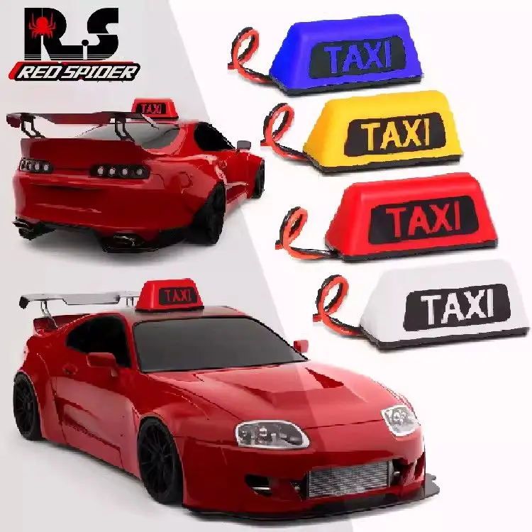 Symulacja LED - lampka dachowa taksówki, dekoracja do samochodów RC 1/10, samochodów driftowych, TRX4 Defender, Bronco, AXIAL SCX10, RC4WD D90, TT02, CC01