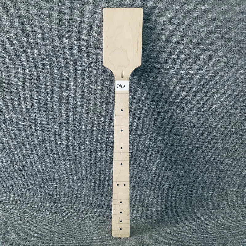 

IN680 DIY Guitar Parts Semi Finishing Electric Guitar Neck Maple Solid without Frets No Paints for DIY Headsotck Unshaped