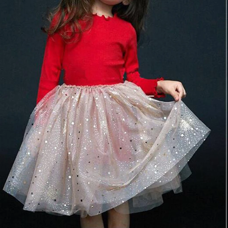 

Girls Winter Dress Fleece-Lined J Thickeneded New Autumn and Winter Princess Dress Birthday Tutu Skirt New Year Clothes Christmas Dress Tutu Skirt