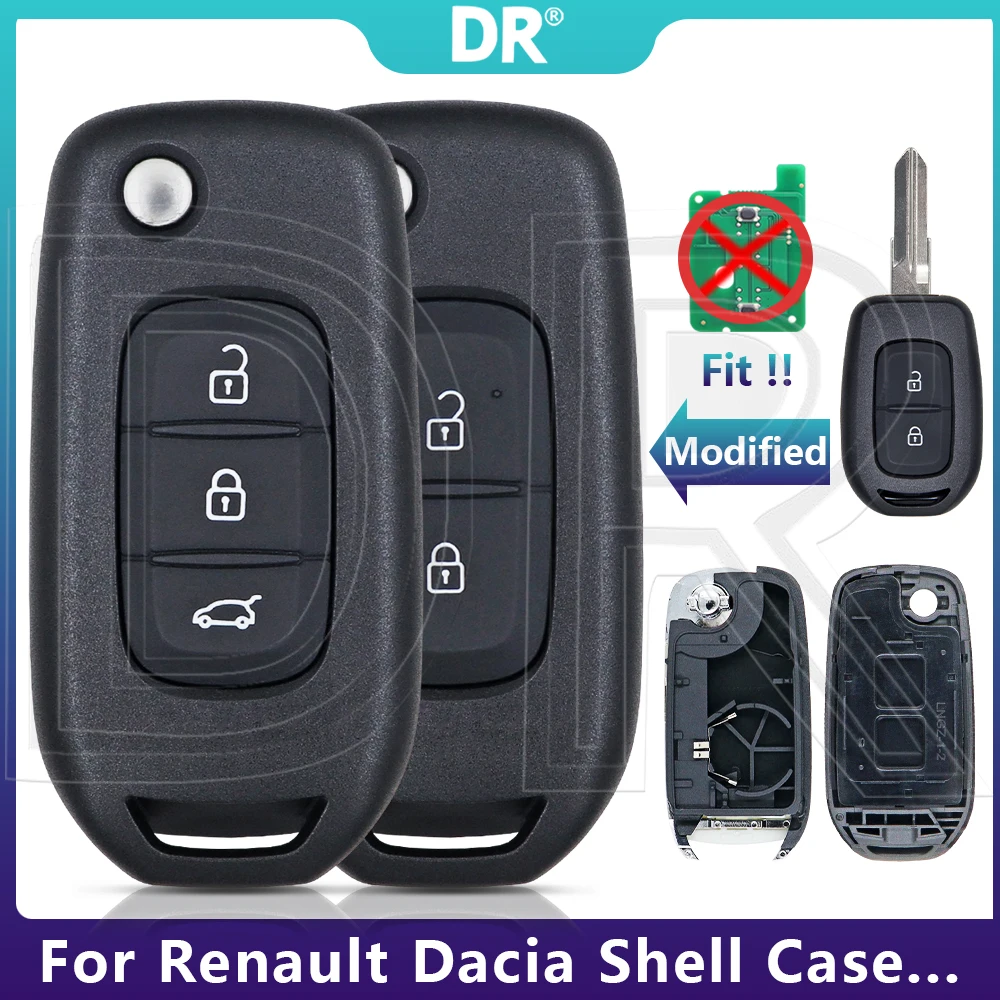 DR3 Replacement Car Remote Key Shell Case For Renault Dacia Symbole Logan Sandero Trafic Lodgy Dokker Duster 2012+