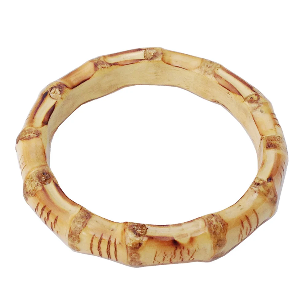 Nilerun Novelty Romantic Unisex Unique Handmade Wood Rattan Thick Natural Bamboo Root Bracelet Bangle for Couples Women and Men