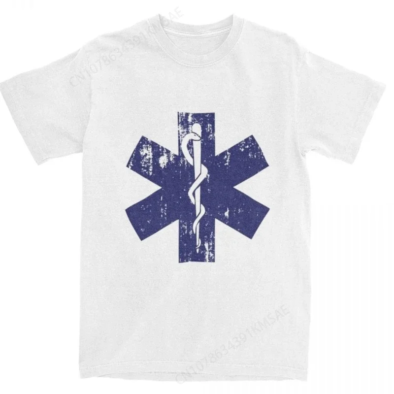 Star Of Life EMT T-Shirt Men Women Paramedic Medic Ambulance Amazing Cotton Tees Round Neck Short Sleeve T Shirt 6XL Clothing