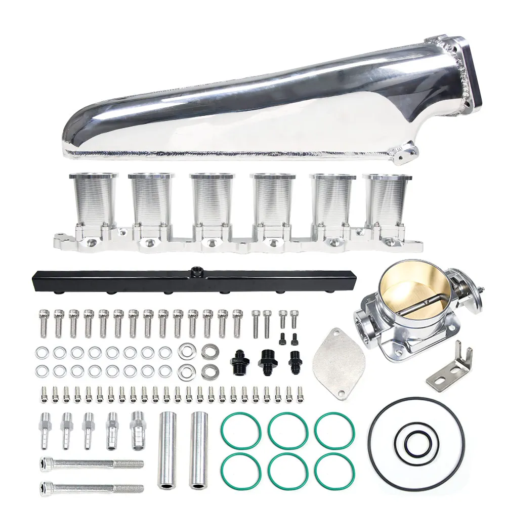 2JZ-GE collettore di aspirazione carriletto carburante corpo farfallato gruppo 6 iniettore corpo farfallato argento 90mm adatto per Vvti e non Vvti
