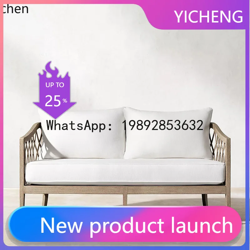 

A3-3 Outdoor Sofa Waterproof Sunscreen Garden Courtyard Anticorrosive Wood casual Open-air Sunroom Furniture