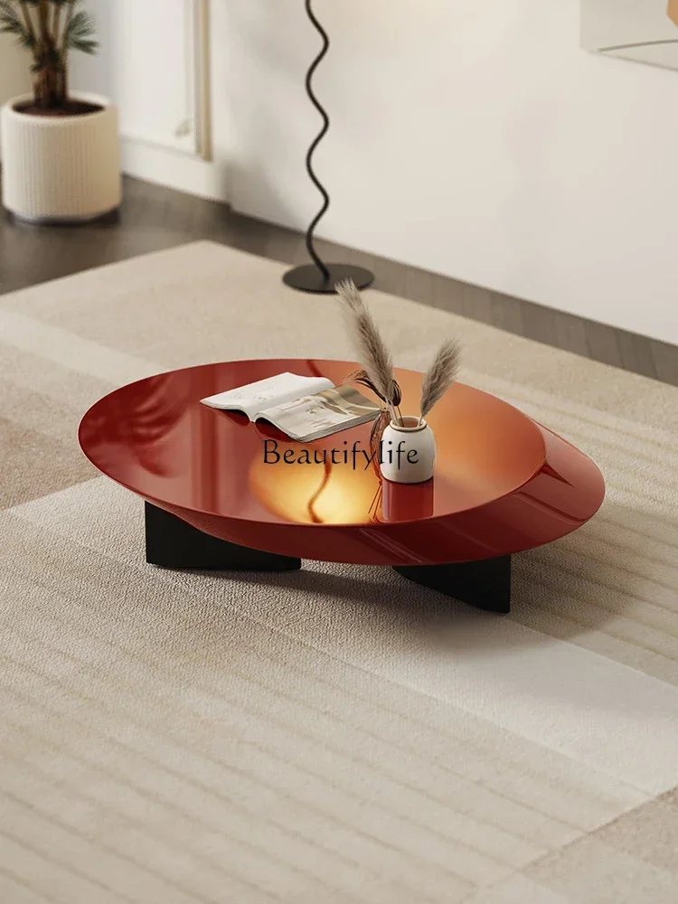 

yj57 Italian Minimalist Living Room Personality Creative Coffee Table Affordable Luxury Style Simple Oval Coffee Table