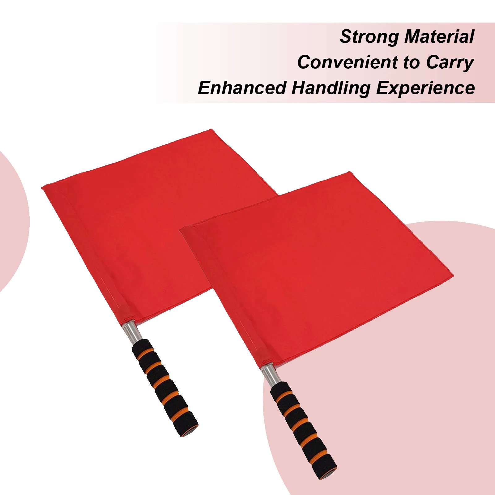 

Soccer Referee Flags 2 Pieces Hand Cranked Red Flag Racing Road Judge Equipment For Football Volleyball Sports Soccer Field Game