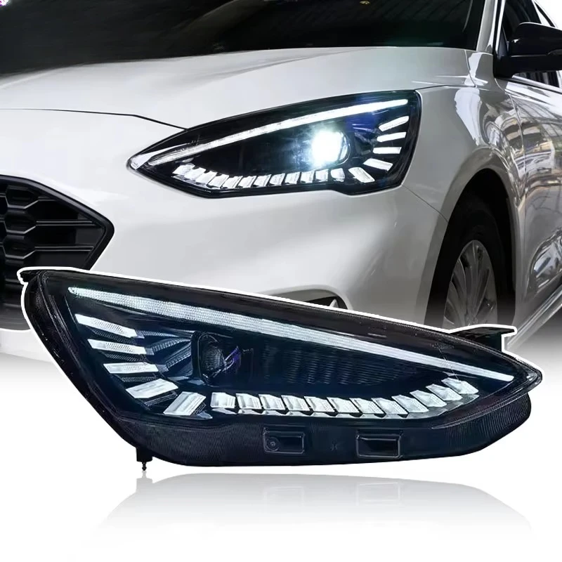 

For Focus 2018-2021 Headlight Assembly Modified LED Daytime Running Light to Bifocal Lens Xenon Headlight