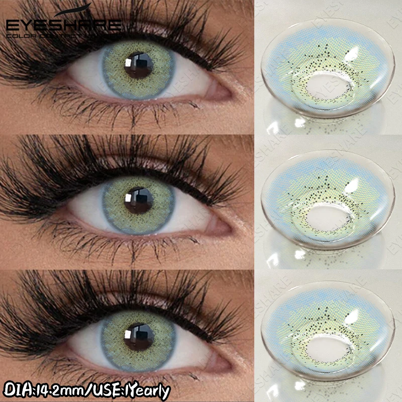 EYESHARE Natürliche Farbige Kontaktlinsen Braune Augenlinsen Graue Schöne Pupillen Blaue Augenlinsen Jährliche Grüne Schönheits-Make-up-Linsen – Detail 21