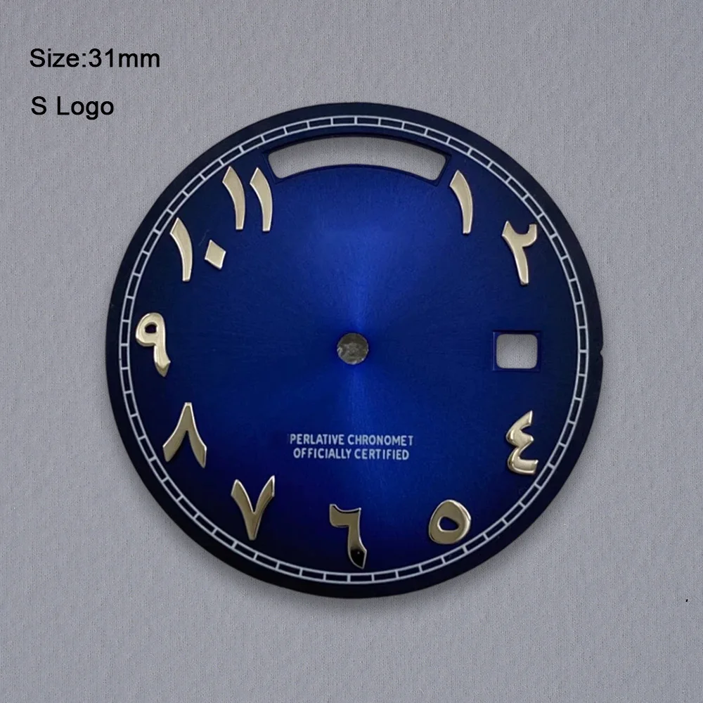 عالية الجودة 31 مللي متر S شعار الطلب اليوم والتاريخ الأرقام العربية أشعة الشمس الهاتفي صالح 8285 ساعة يد تعمل بالحركة تعديل الملحقات