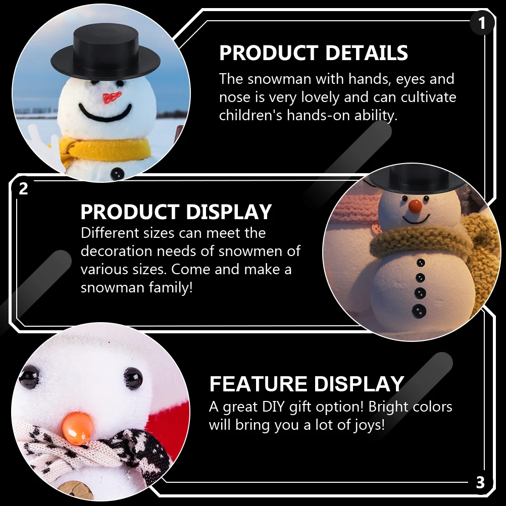 

302pcs Snowman Diy Accessories Handmade Decorative Kit Colorful Durable Plastic Buttons Eyes Nose For Winter Yard Decoration