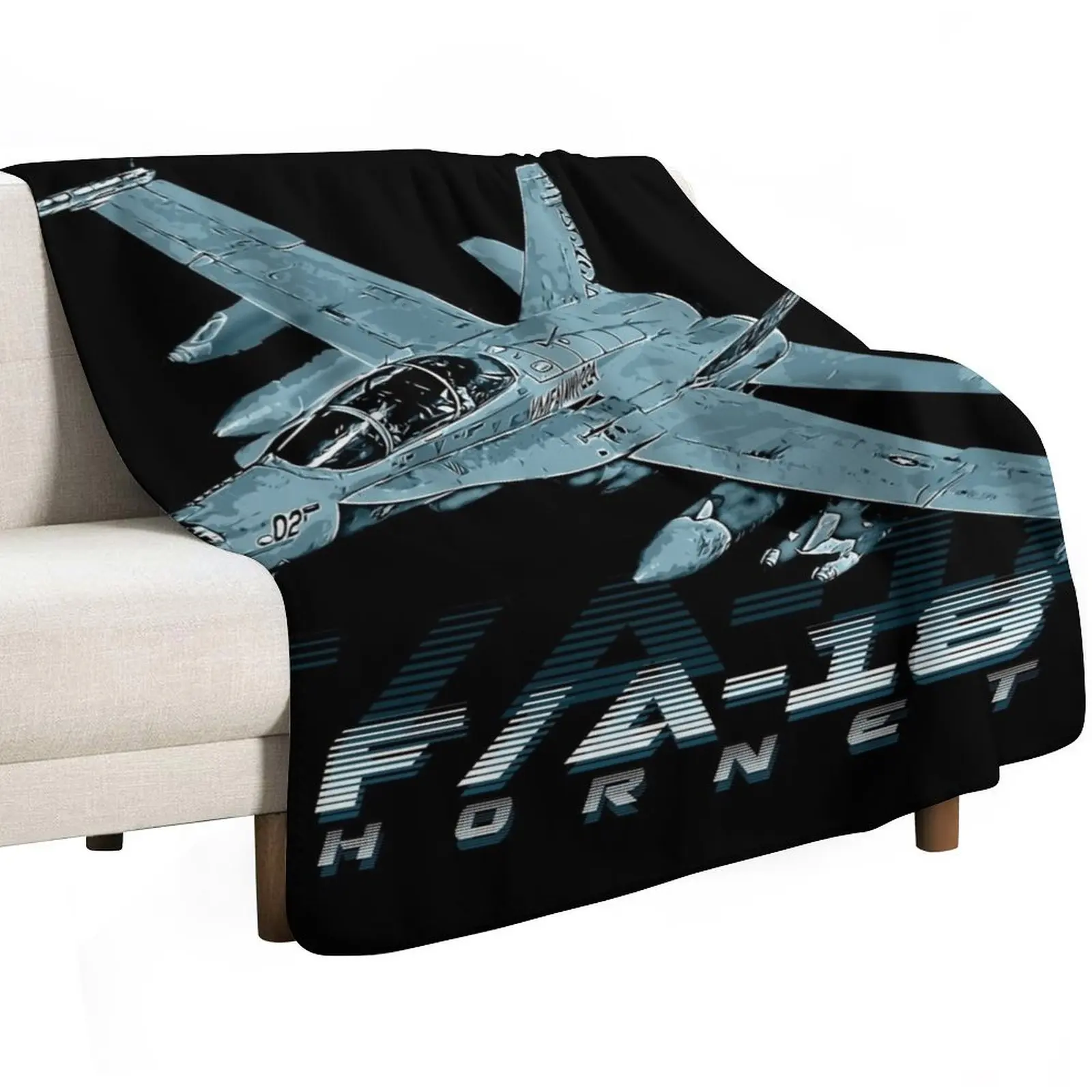 F-18 Hornet Us Air Force Fighter Jet Throw Blanket Plaid on the sofa Retros Camping Luxury Thicken Blankets