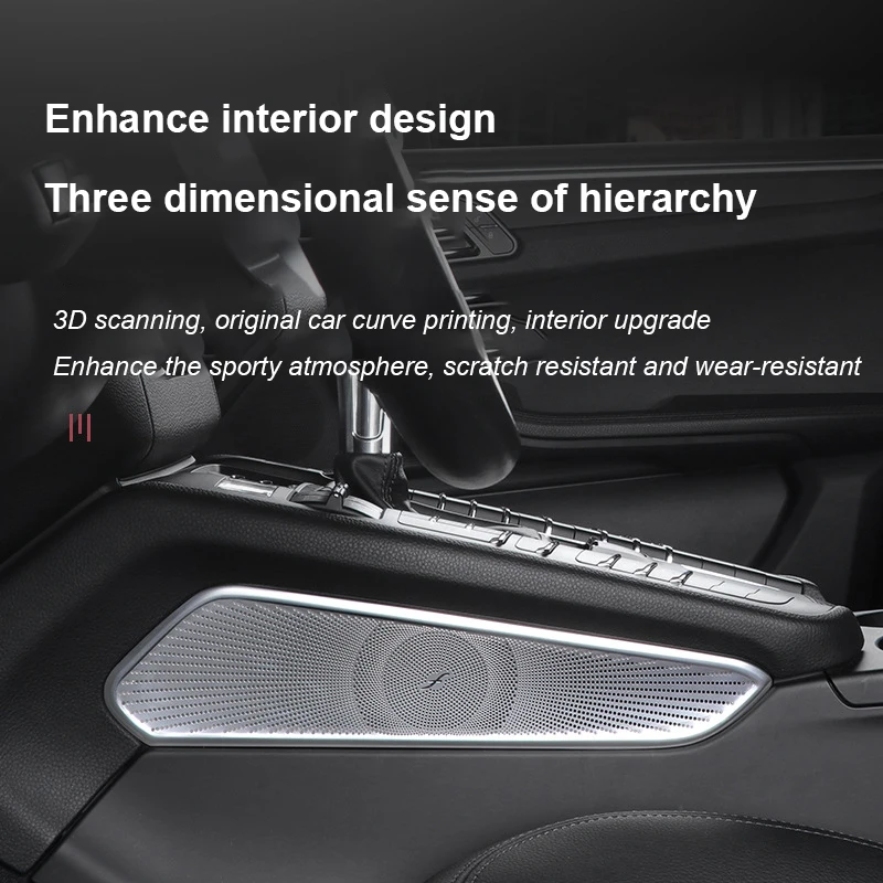 Fit For Porsche Macan 2014-2023 Car Center Control Speaker Audio Sound Loudspeaker Decoration Panel Cover Trim Silver Interior ﻿