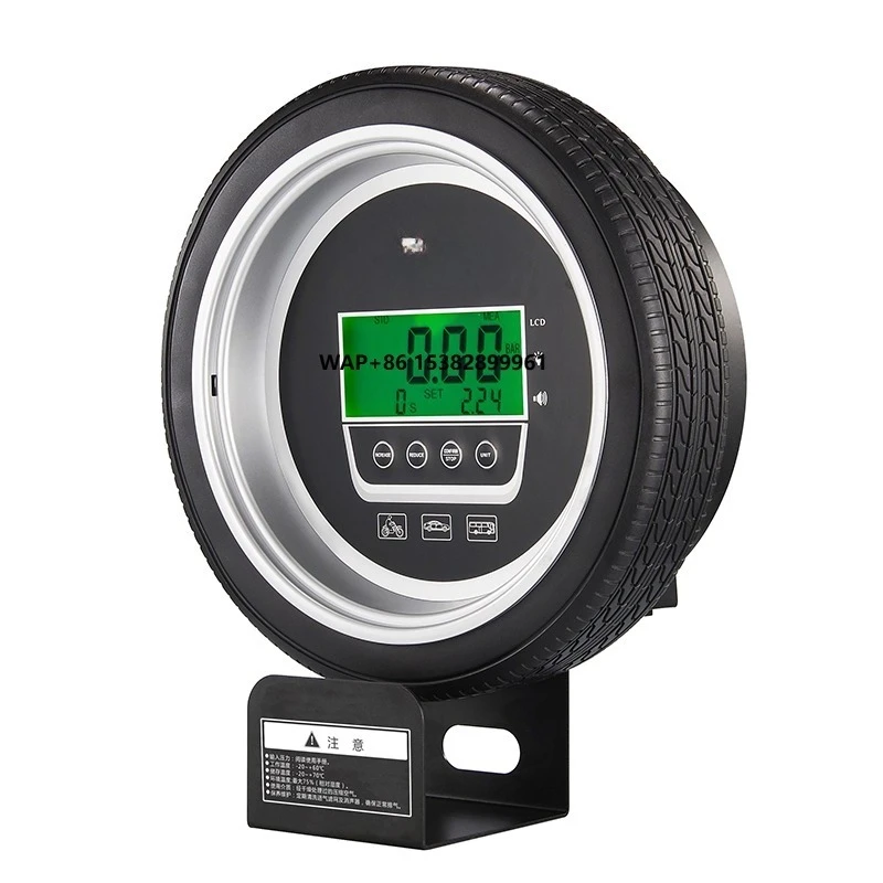 

Electric Auto Truck Tire Inflator Wall-Mounted Automatic Tyre Pumping Machine Tire Pressure LED Digital Display Metal